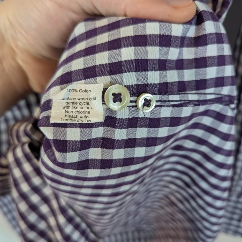 J.Crew 80's 2-Ply Buttondown in Purple/White, Sz S